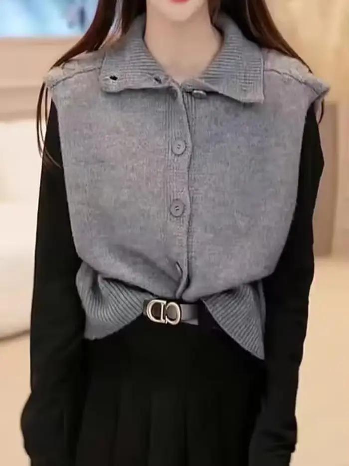Pull femme Cardigan ample gilet tricoté