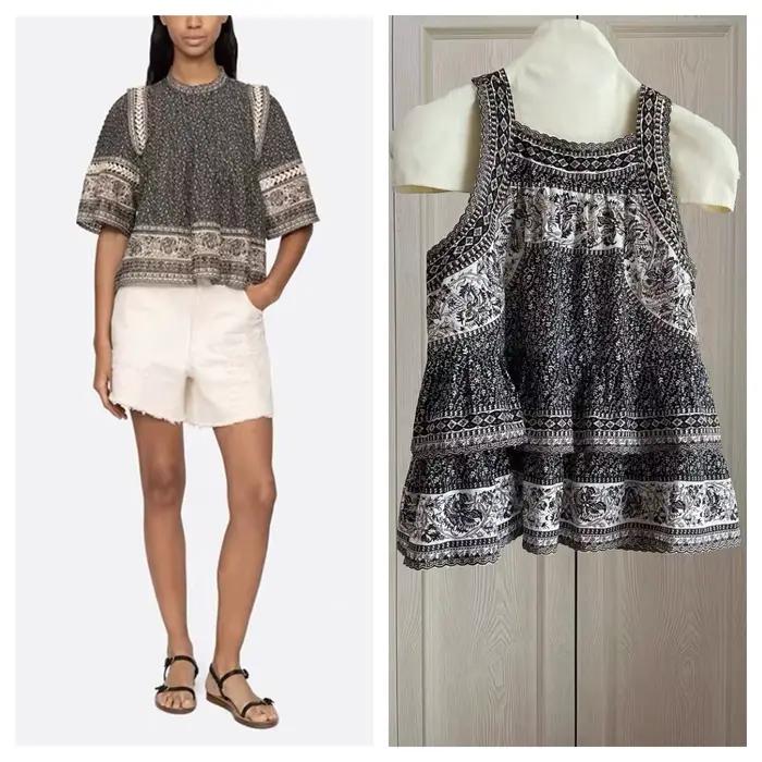 Gilet imprimé Vintage + chemise pour femmes