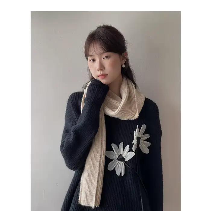 Pull rétro à fleurs tridimensionnelles pour femmes