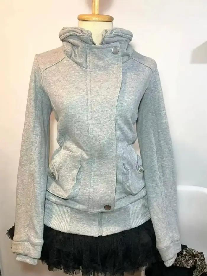 Sweat-shirt gris rétro pour femmes