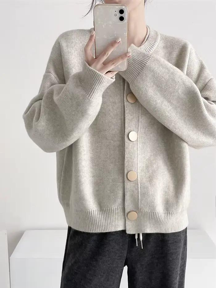 Cardigan à col rond pour femme