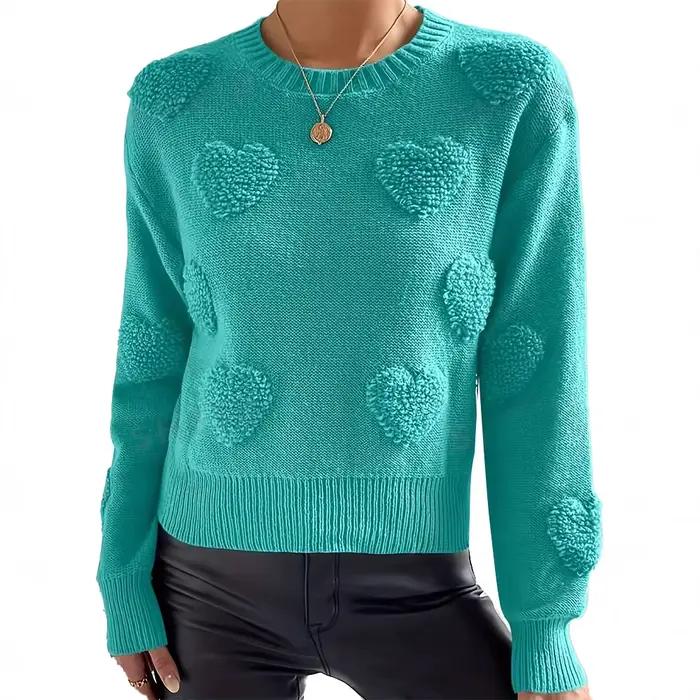Pull vent paresseux floqué avec perles pour femme