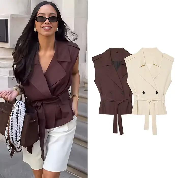 Gilets pour femmes tendance avec ceinture