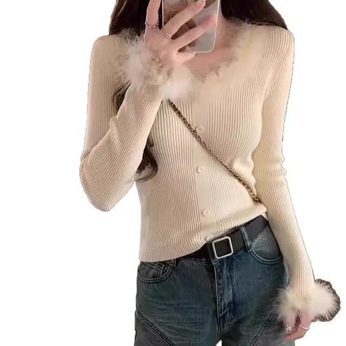 Pull épissé Design Sense avec tempérament féminin