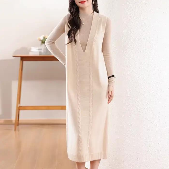 Robe en laine mérinos pour femme