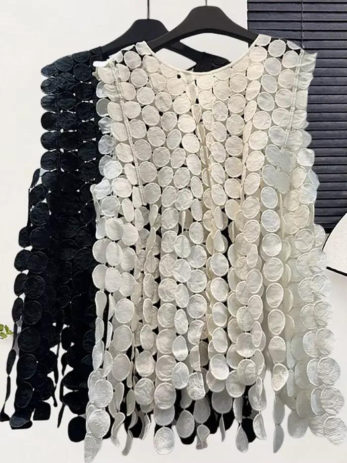 Gilet bohème ajouré irrégulier pour femmes