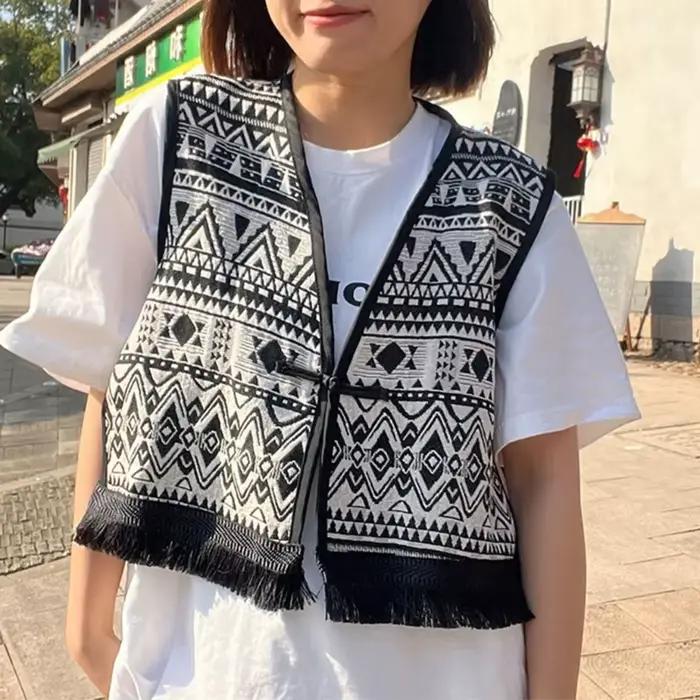 Cardigan Vintage à Imprimé Floral Brodé pour Vêtement Élégant