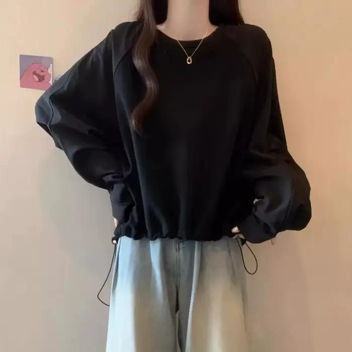 Pull à manches longues et col rond pour femme