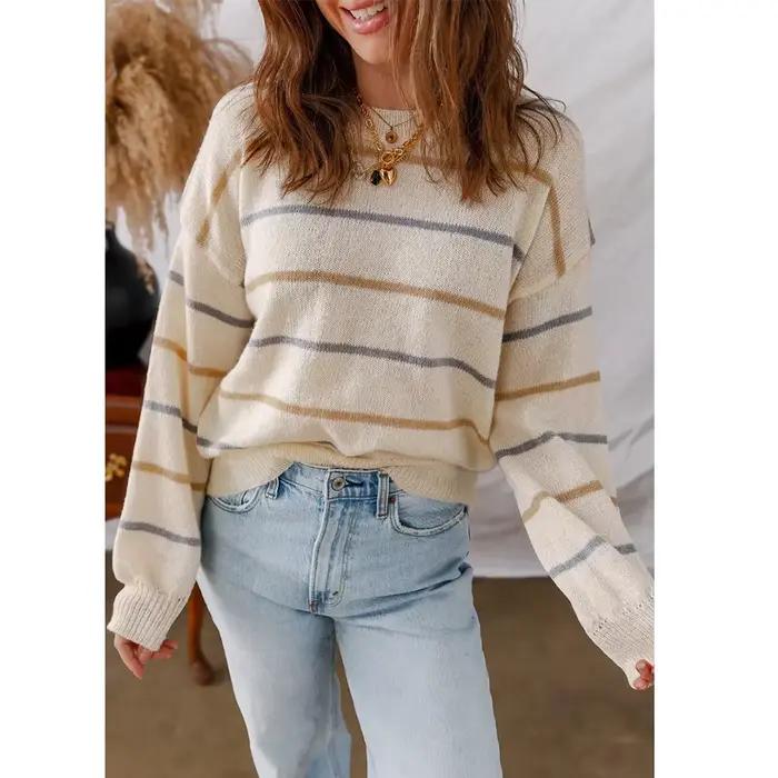 Pull ample à manches longues pour femmes