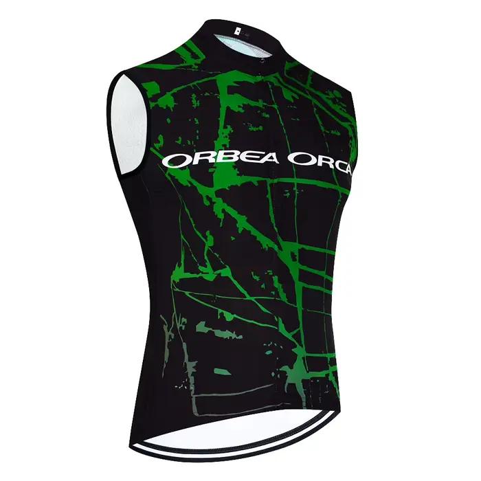 Maillot de cyclisme ORBEA ORCA gris-orange pour homme, sans manches, pour l'été, pour le vélo de route, Ropa Ciclismo Team Pro, T-shirt de cyclisme