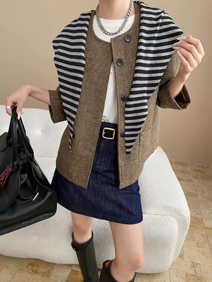 Manteau en laine grossière pour femmes