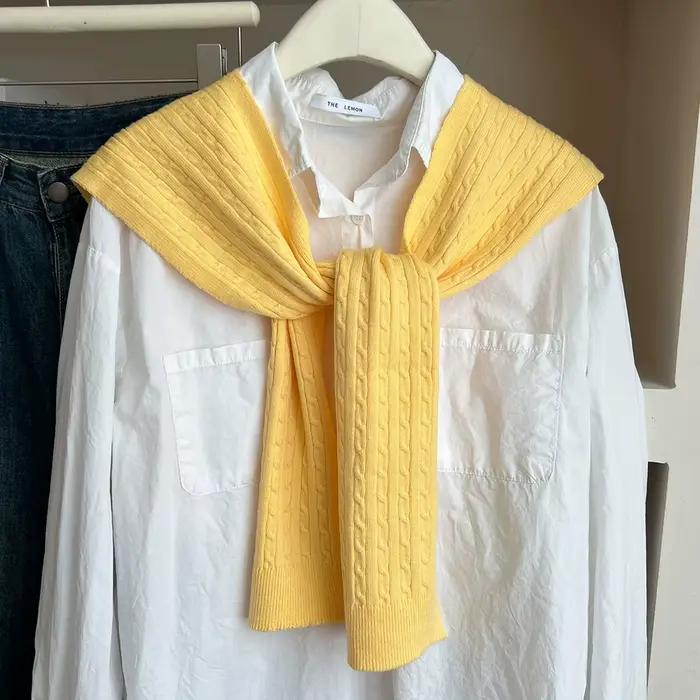 1 pièce : Châle tricoté uni simple pour femme