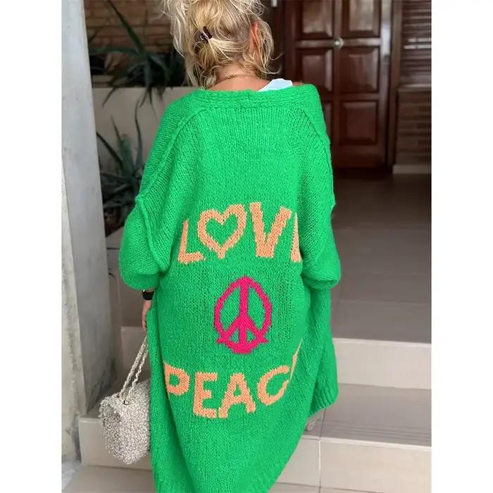 Gilet long à manches longues pour femmes