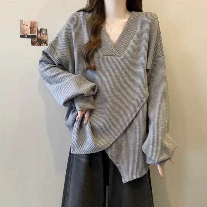 Haut texturé à manches longues pour femmes