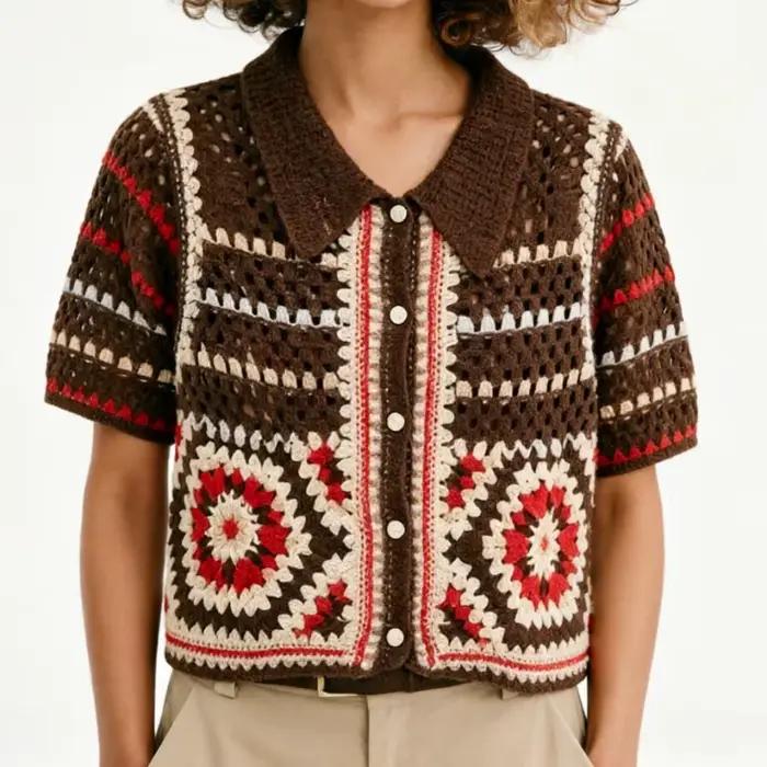Cardigan en crochet pour femme