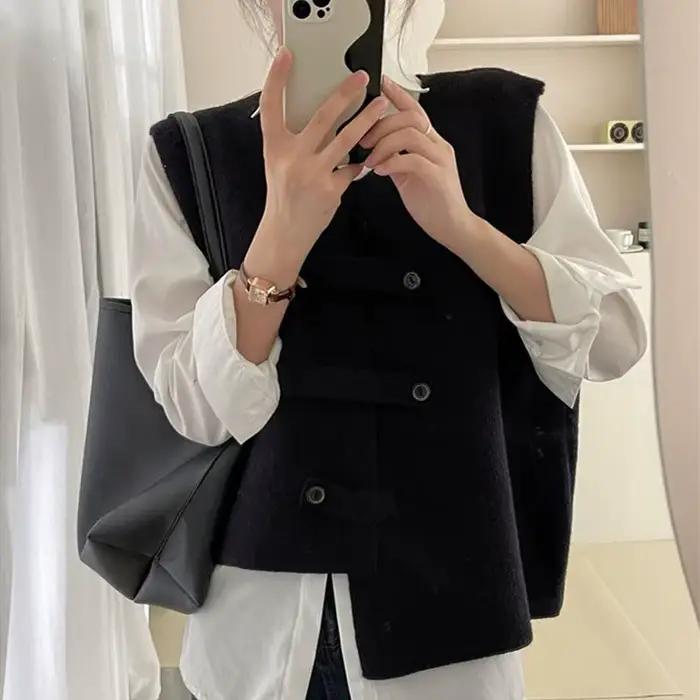 Gilet irrégulier décontracté pour femmes en polyester pour automne et hiver occassions spéciales et cadeaux