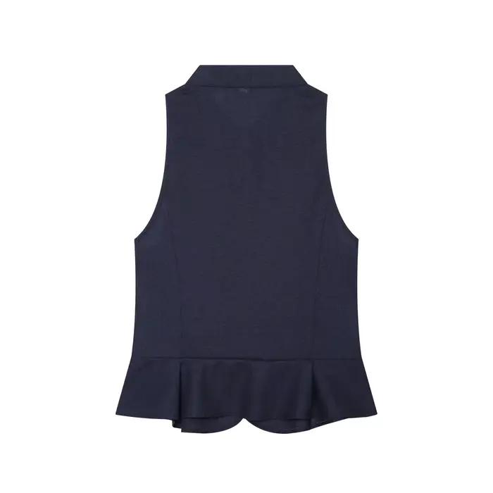 KONDALA Chic Vintage Fashion 2026 Gilet Noir Femme Été Nœud Élégant Zippé Sans Manches Streetwear Cool Mujer