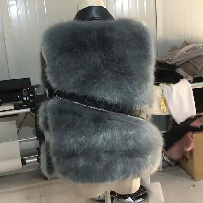 2025 nouvelles femmes fausse fourrure gilet Chic épissure renard