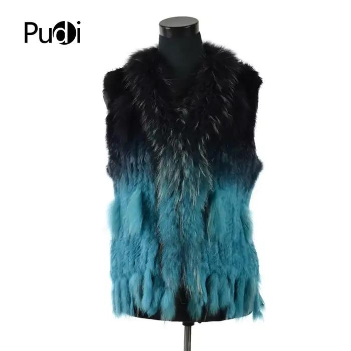 17 gilet en vraie fourrure de lapin naturel pour femmes avec col