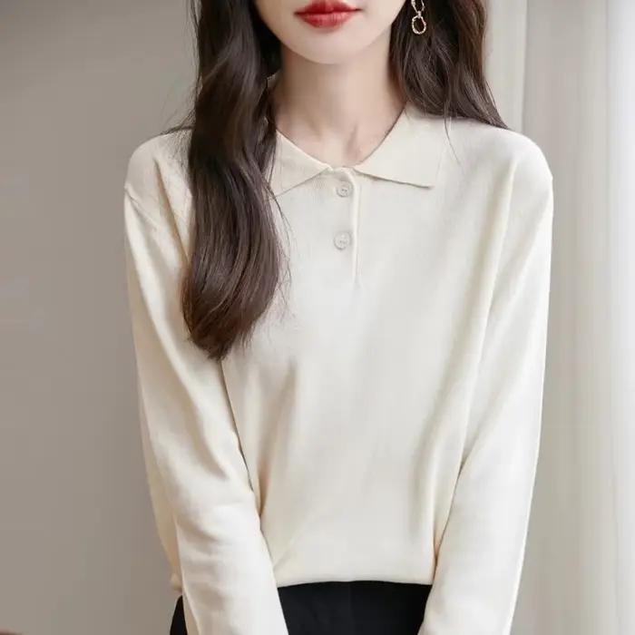 Pull à col en coton pour femmes
