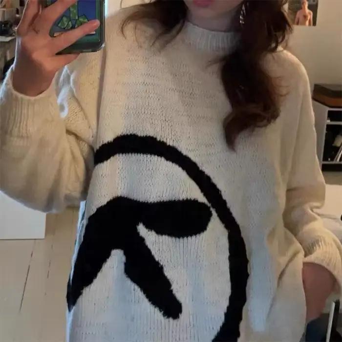 Pull femme Aphex Twin Knit Y2k automne