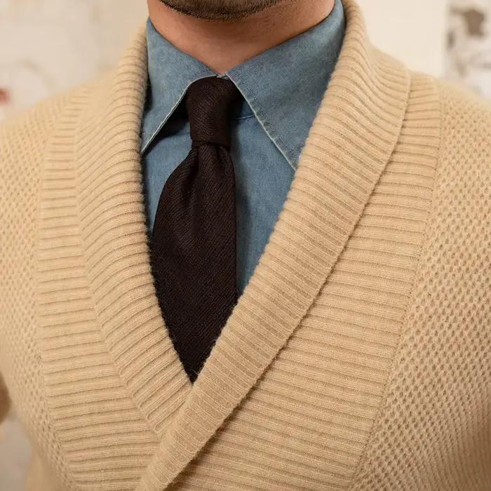 Mr. Deer-Cardigan en laine à double boutonnage avec col châle