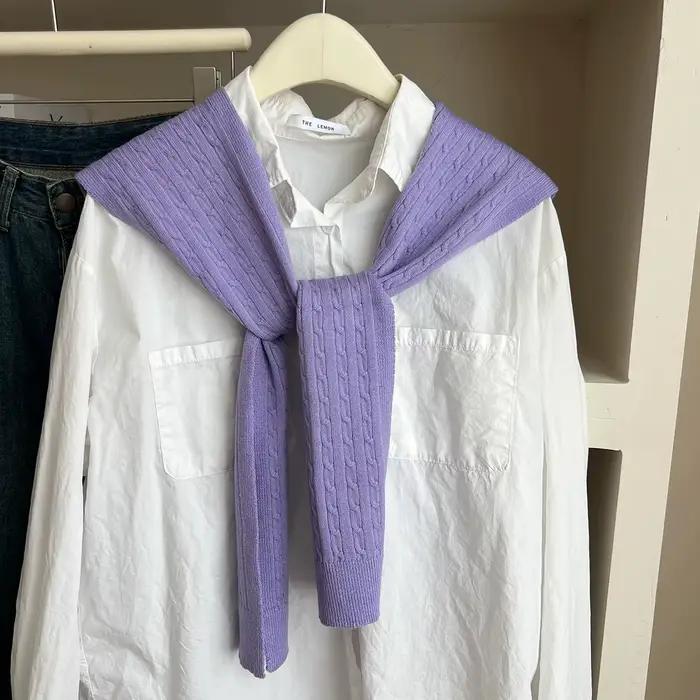 1 pièce : Châle tricoté uni simple pour femme