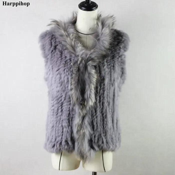 Gilet en Fourrure de Lapin group Naturelle pour Femme