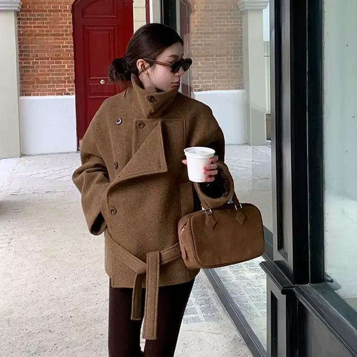 Manteau en laine à Double boutonnage