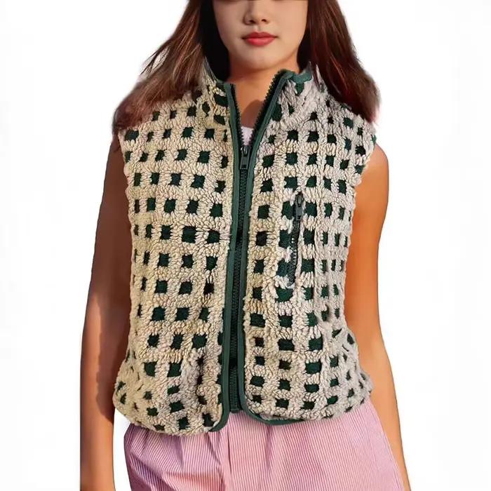 Gilet en polaire gaufré pour femme