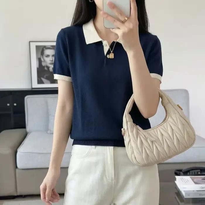 Pull tricoté 100 % pur coton pour femme