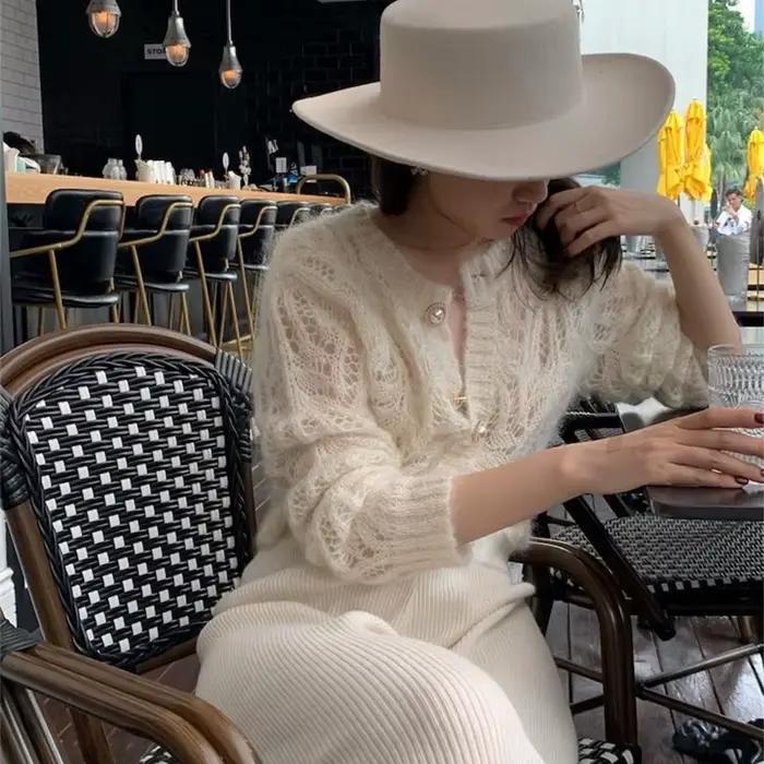 Cardigan Mohair de Style français pour femme