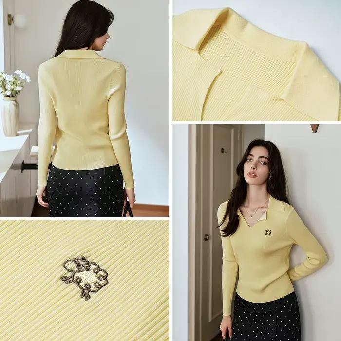 Pulls à col polo OLrain pour femmes