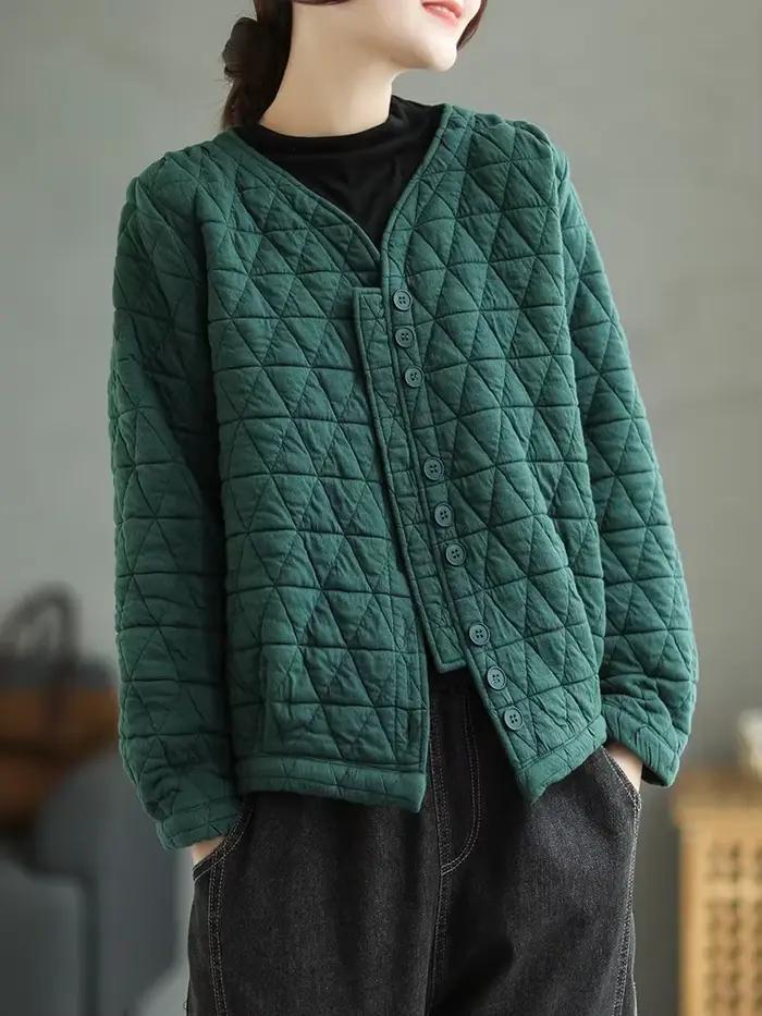 Cardigan rétro moulant aux diamants pour femmes