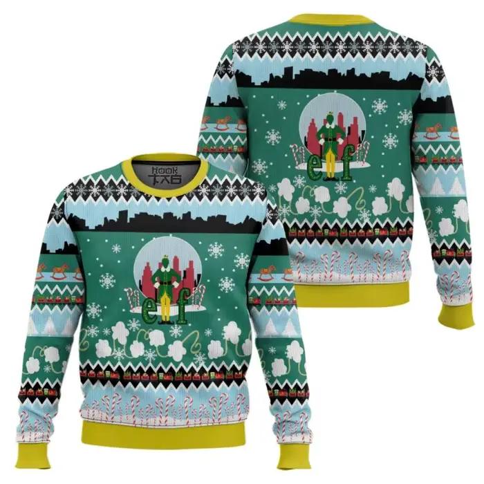 Buddy l'elfe pull laid pour hommes 2025 nouveau hiver chaud confortable fête de vacances drôle