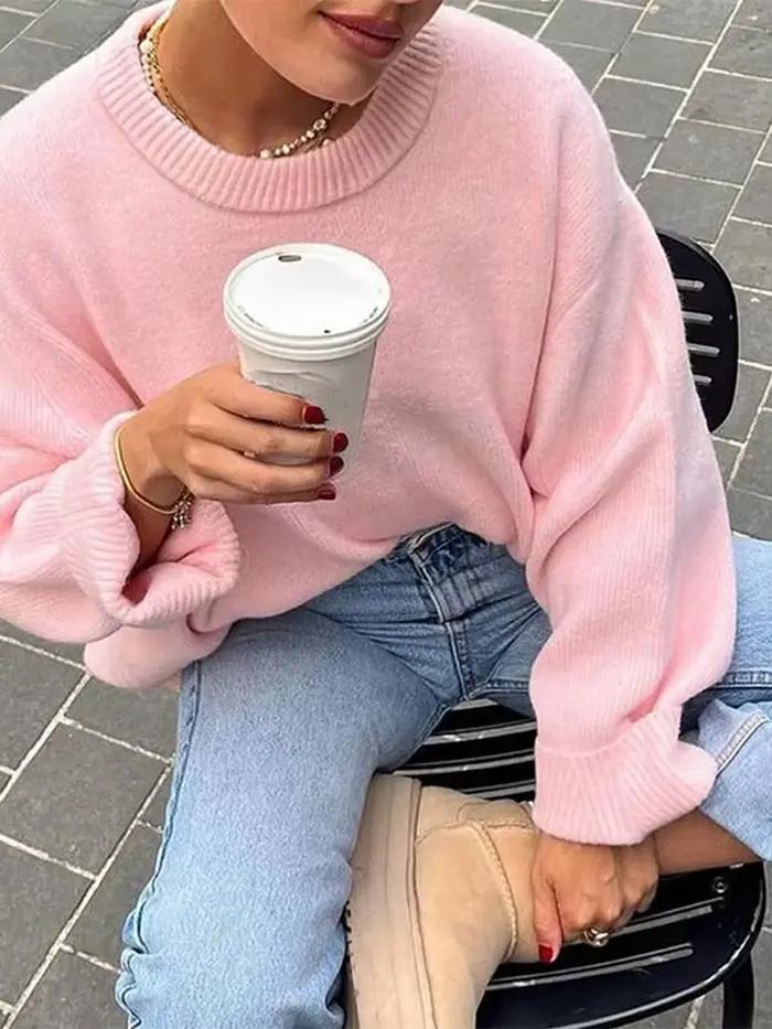 Pull de couleur unie pour femme