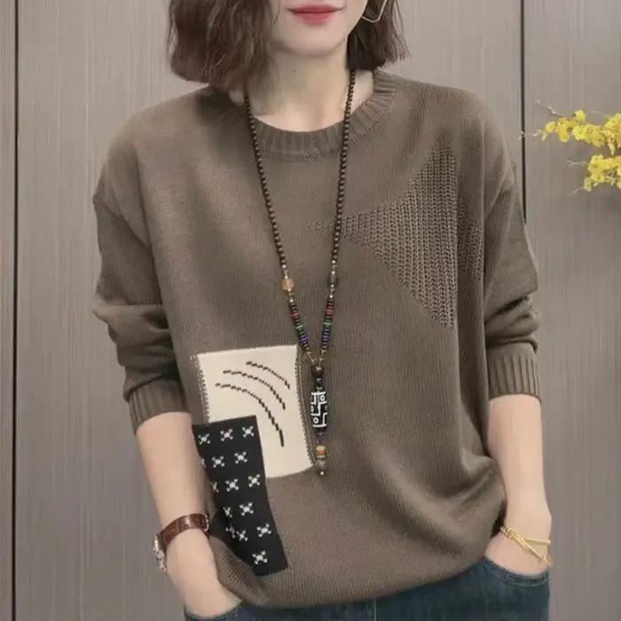 Pull chaud à col rond pour femme