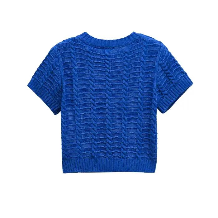 Cardigan en tricot à manches courtes pour femmes