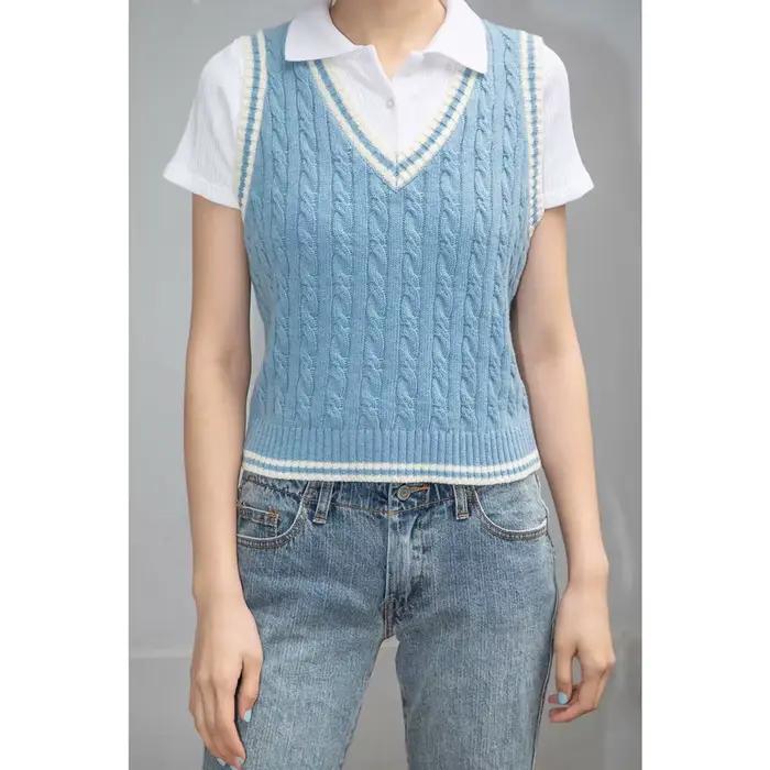 Gilet pull col V femme