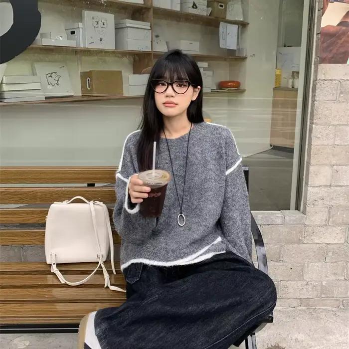 Pull épissé irrégulier pour femme