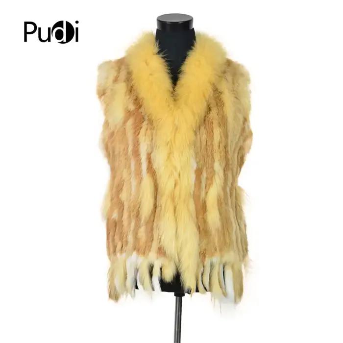17 gilet en vraie fourrure de lapin naturel pour femmes avec col