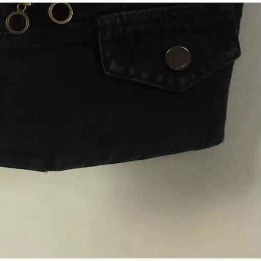 Gilet en denim noir pour femme