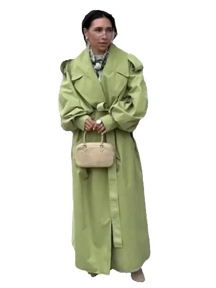 Veste coupe-vent décontractée verte ample pour femme