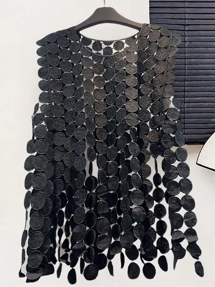 Gilet bohème ajouré irrégulier pour femmes