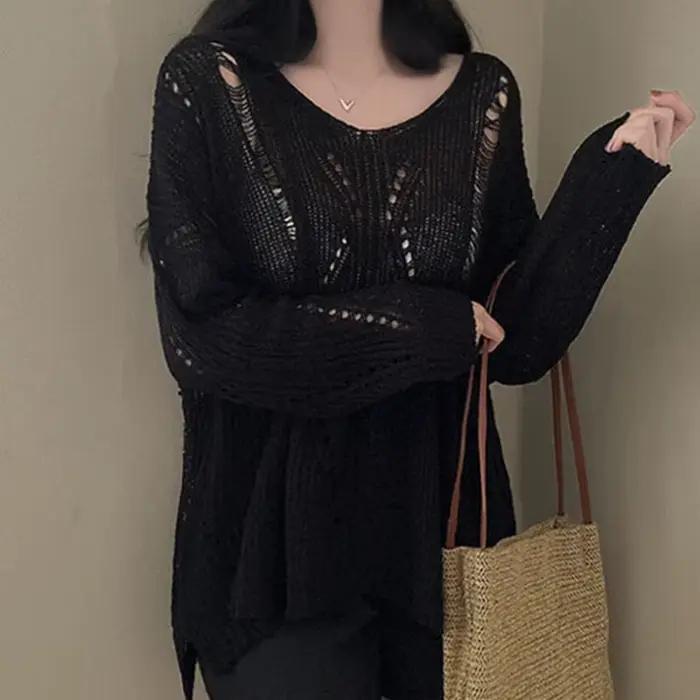 Pull en détresse pour femmes