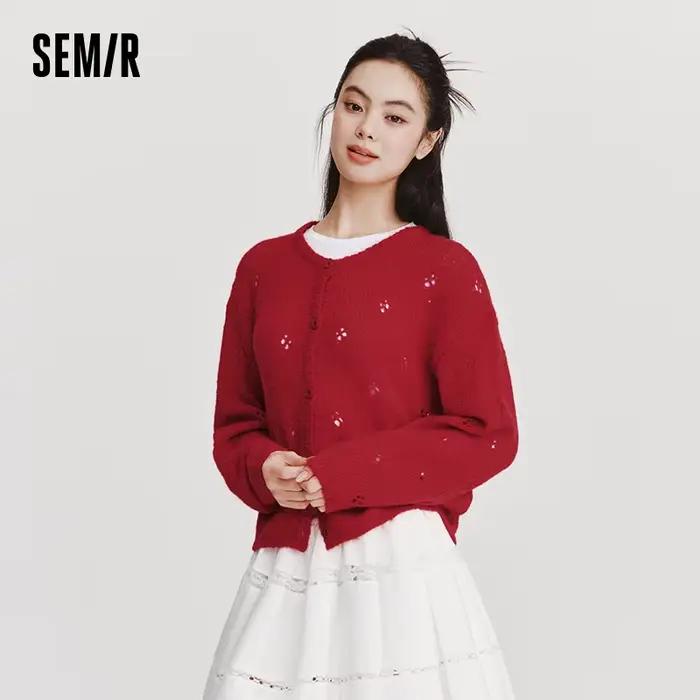 Cardigan rouge pour femme Semir