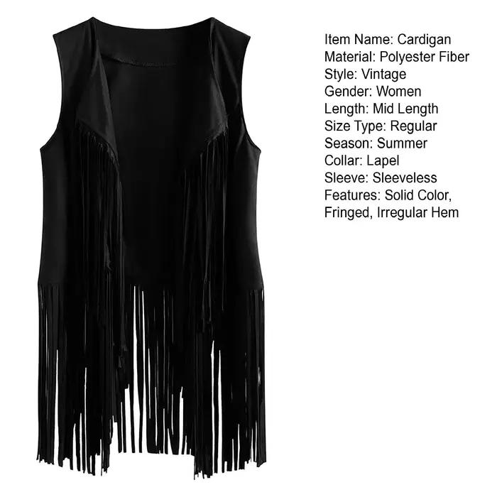 Veste gilet en cuir suédé pour femme
