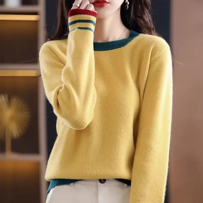 Pull à col rond coupe couvertes pour femmes