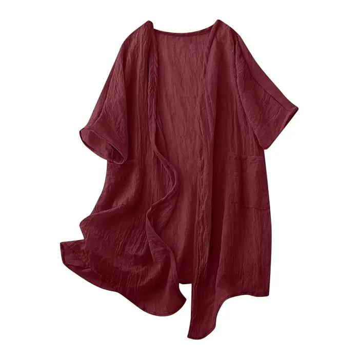 Cardigan en coton et lin pour femmes