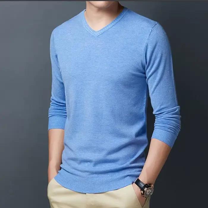 Pull à col en v, section fine